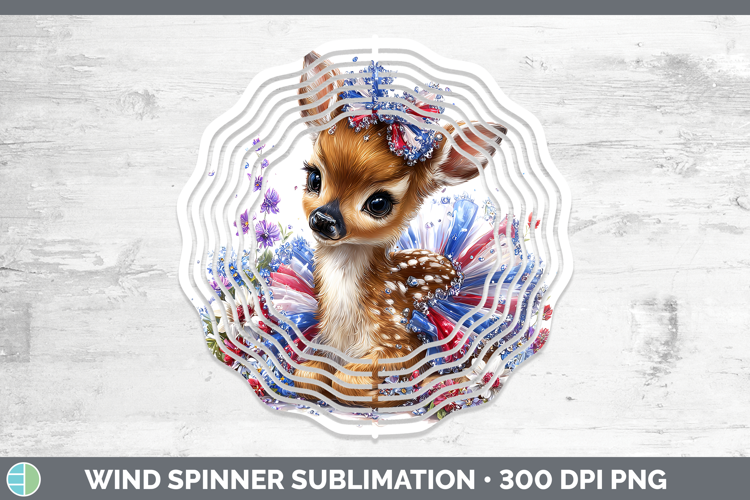 Woodland Fourth of July Deer Wind Spinner Sublimation Spinne