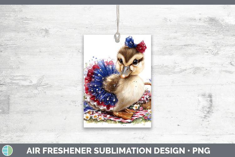 Woodland Fourth of July Duck Air Freshener Sublimation Car F