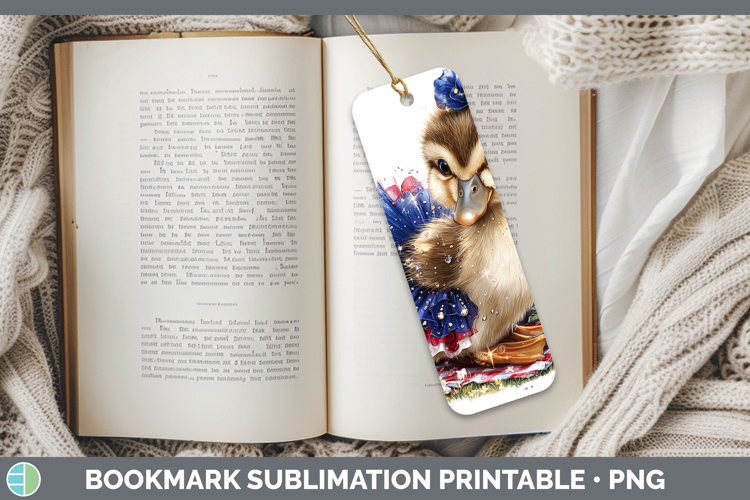 Woodland Fourth of July Duck Bookmark Sublimation Printable