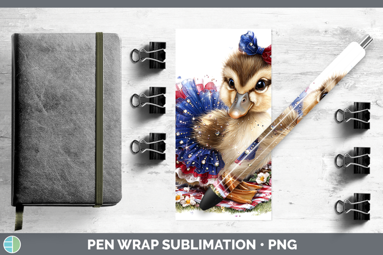 Woodland Fourth of July Duck Pen Wrap Sublimation Pen Design