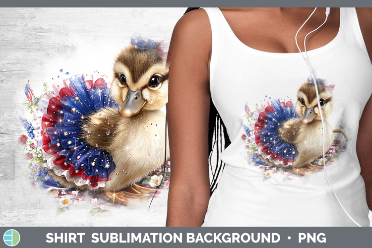 Woodland Fourth of July Duck Shirt Sublimation Background De