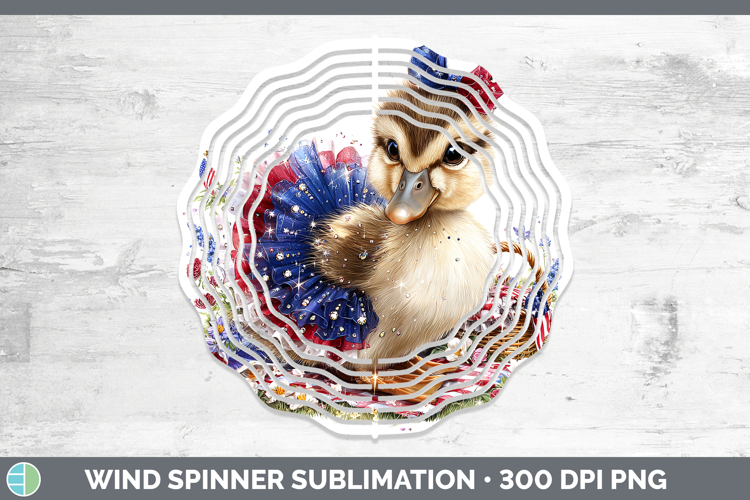 Woodland Fourth of July Duck Wind Spinner Sublimation Spinne