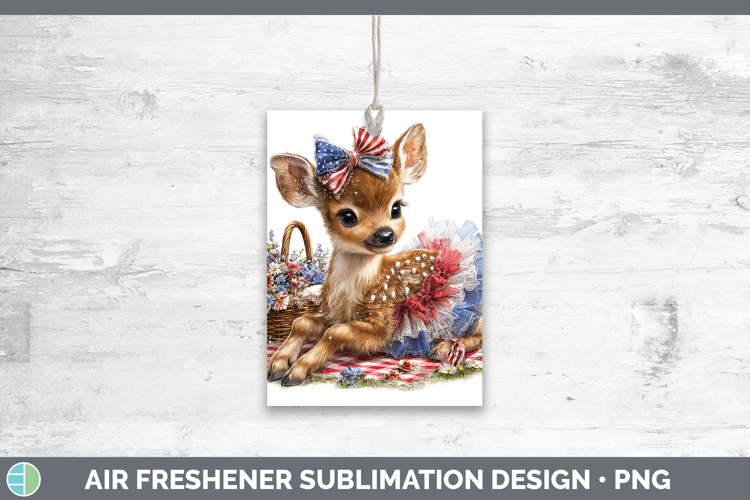 Woodland Fourth of July Elk Air Freshener Sublimation Car Fr