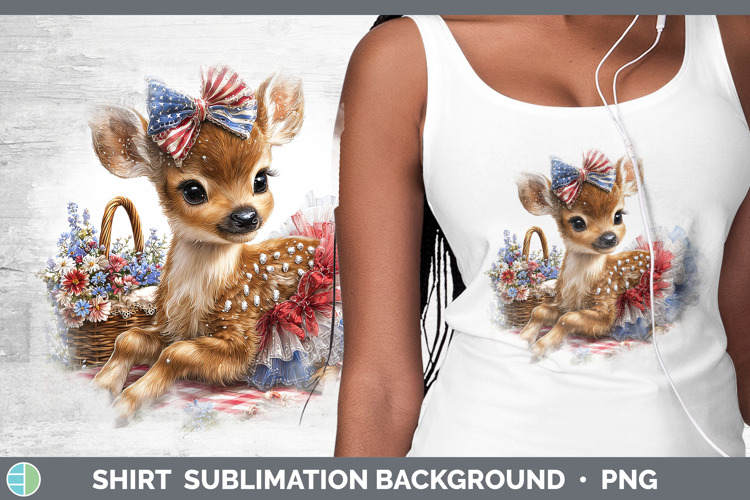 Woodland Fourth of July Elk Shirt Sublimation Background Des