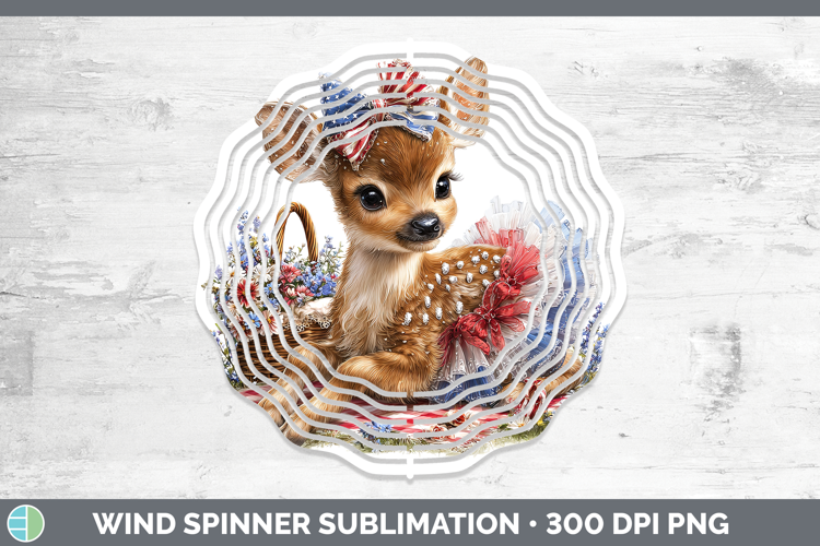 Woodland Fourth of July Elk Wind Spinner Sublimation Spinner