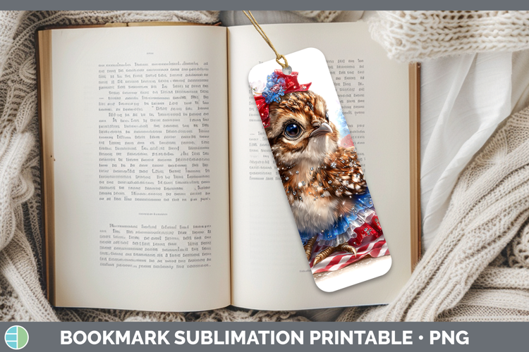Woodland Fourth of July Grouse Bookmark Sublimation Printabl