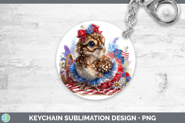 GorgeousWoodland Fourth of July Keychain design.