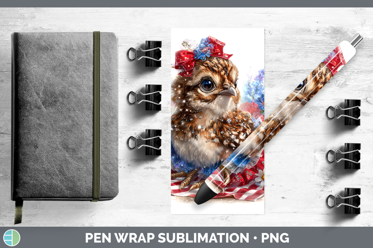 Woodland Fourth of July Grouse Pen Wrap Sublimation Pen Desi