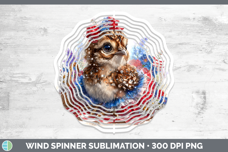 Woodland Fourth of July Grouse Wind Spinner Sublimation Spin