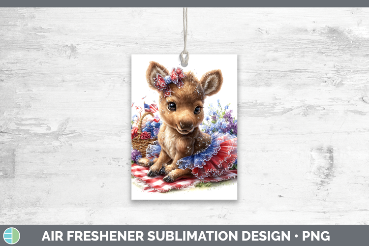 Woodland Fourth of July Moose Air Freshener Sublimation Car