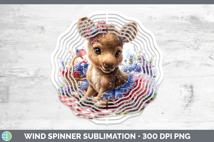 Woodland Fourth of July Moose Wind Spinner Sublimation Spinn