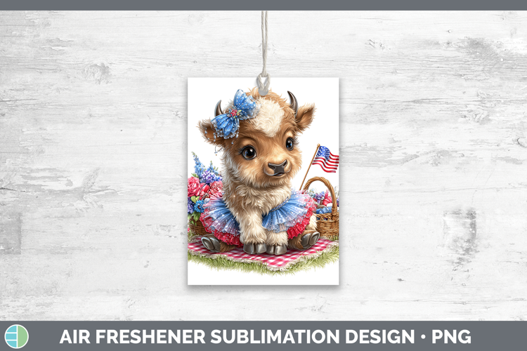 Woodland Fourth of July Musk Ox Air Freshener Sublimation Ca