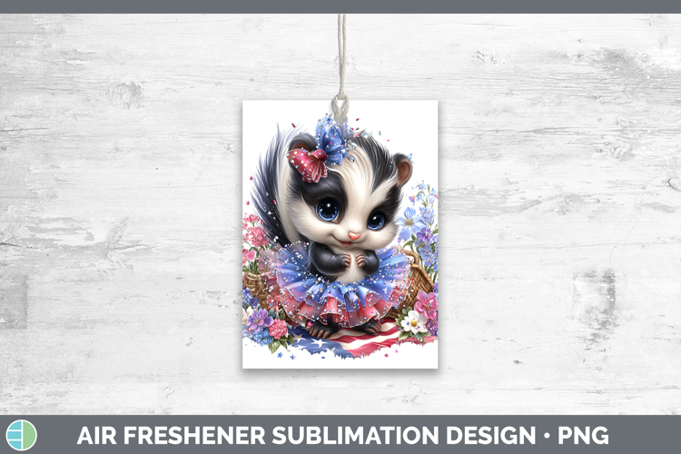 Woodland Fourth of July Skunk Air Freshener Sublimation Car
