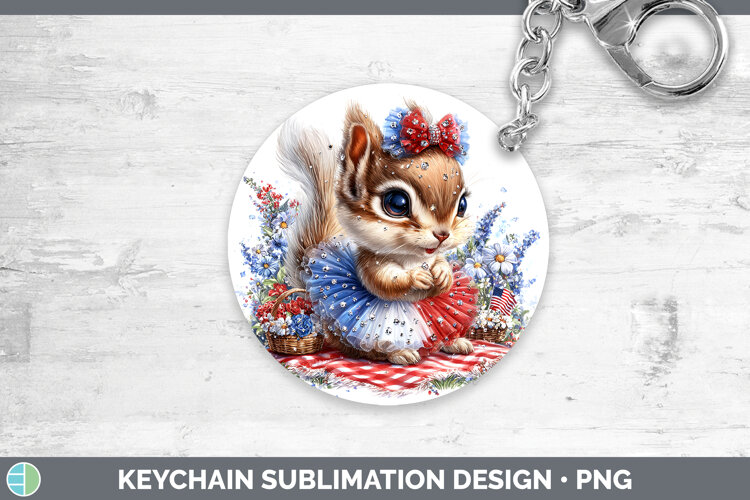GorgeousWoodland Fourth of July Keychain design.