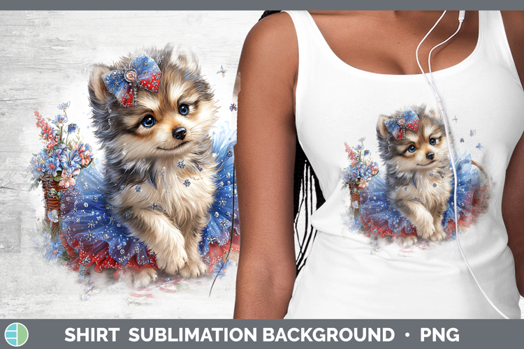 Woodland Fourth of July Wolf Shirt Sublimation Background De