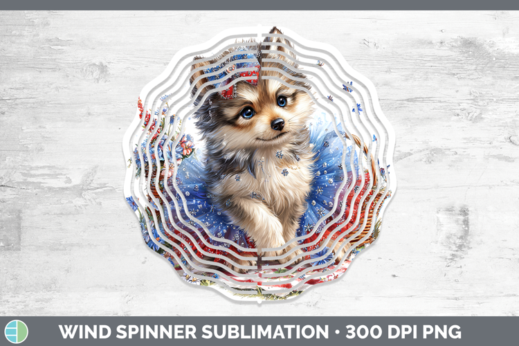 Woodland Fourth of July Wolf Wind Spinner Sublimation Spinne