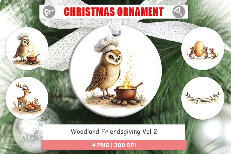 Ornament Watercolor Woodland Friendsgiving