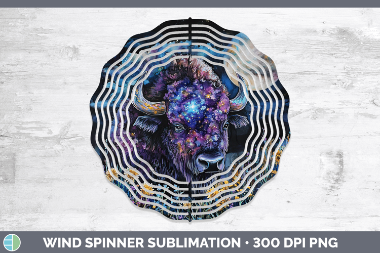Woodland Galaxy Bison Wind Spinner Sublimation Spinner Desig