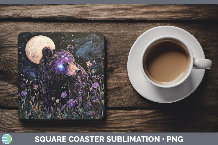 GorgeousWoodland Galaxy Square Coaster design.