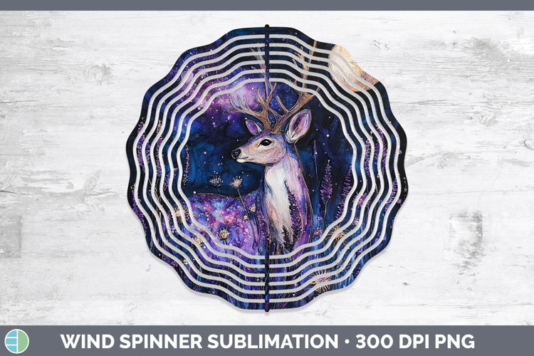 Woodland Galaxy Deer Wind Spinner Sublimation Spinner Design