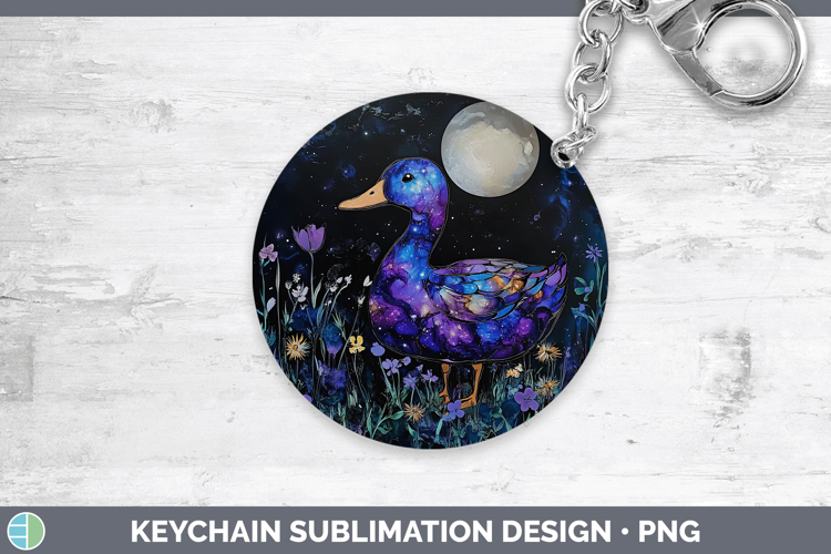 Woodland Galaxy Duck Keychain Sublimation Keyring Designs