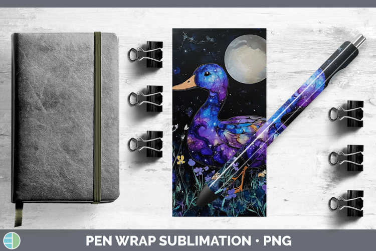 Woodland Galaxy Duck Pen Wrap Sublimation Pen Designs