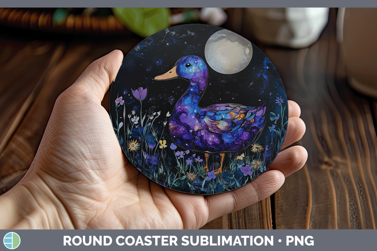 Woodland Galaxy Duck Round Coaster Sublimation Coaster Desig