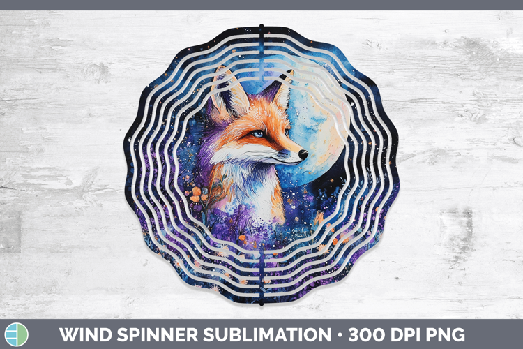 Woodland Galaxy Fox Wind Spinner Sublimation Spinner Designs