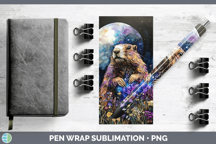 Woodland Galaxy Groundhog Pen Wrap Sublimation Pen Designs