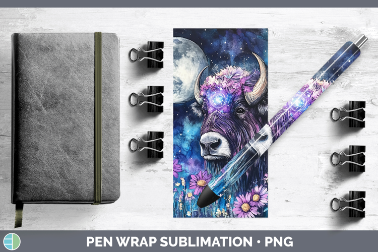 Woodland Galaxy Musk Ox Pen Wrap Sublimation Pen Designs