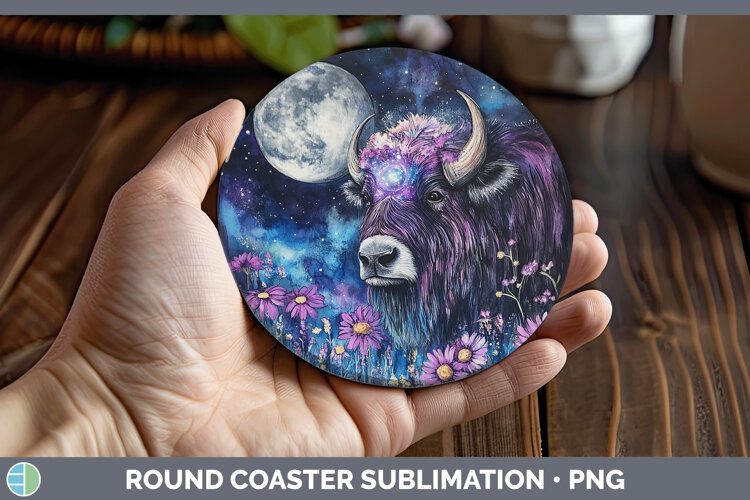 GorgeousWoodland Galaxy Round Coaster design.