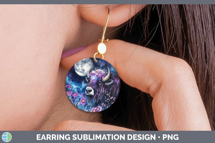 GorgeousWoodland Galaxy Round Earrings design.