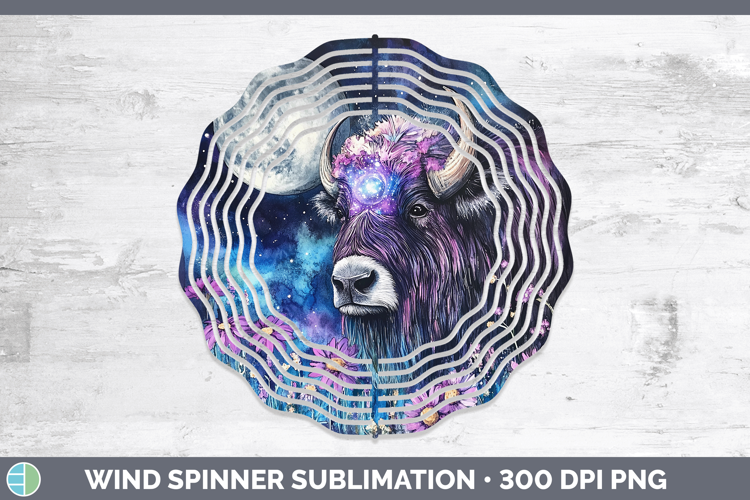 Woodland Galaxy Musk Ox Wind Spinner Sublimation Spinner Des