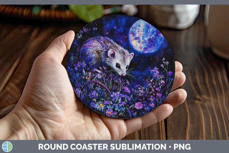 GorgeousWoodland Galaxy Round Coaster design.