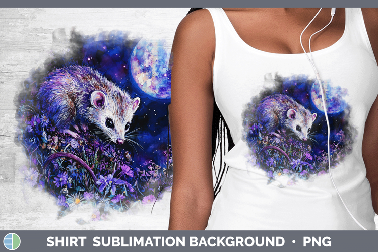 Woodland Galaxy Opossum Shirt Sublimation Sublimation Backgr