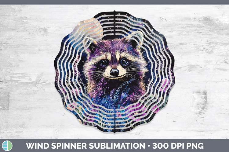 Woodland Galaxy Raccoon Wind Spinner Sublimation Spinner Des