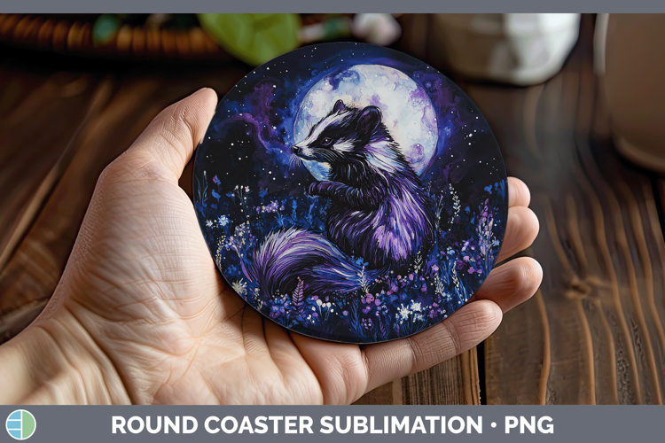 GorgeousWoodland Galaxy Round Coaster design.