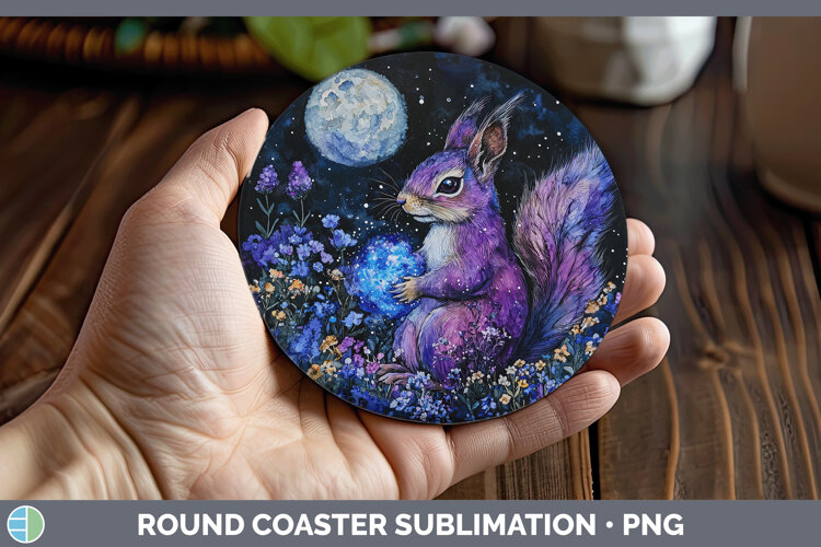 GorgeousWoodland Galaxy Round Coaster design.