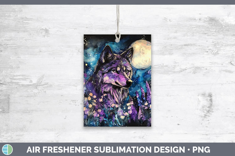 Woodland Galaxy Wolf Air Freshener Sublimation Car Freshener