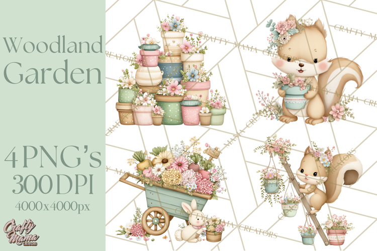 Cute Garden Animals Clipart for Spring and Summer Crafts