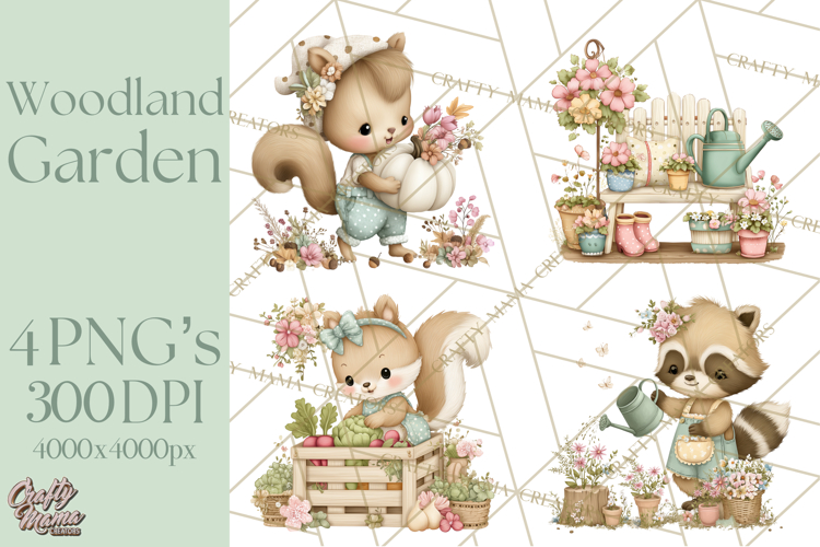 Cute Garden Animals Clipart for Spring and Summer Crafts