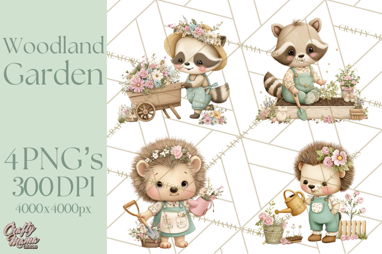 Cute Garden Animals Clipart for Spring and Summer Crafts