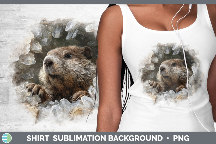 Woodland Geode Beaver Shirt Sublimation Background Designs