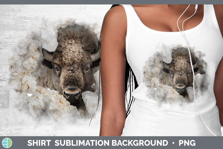 Woodland Geode Bison Shirt Sublimation Background Designs