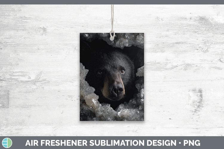 Woodland Geode Black Bear Air Freshener Sublimation Car Fres