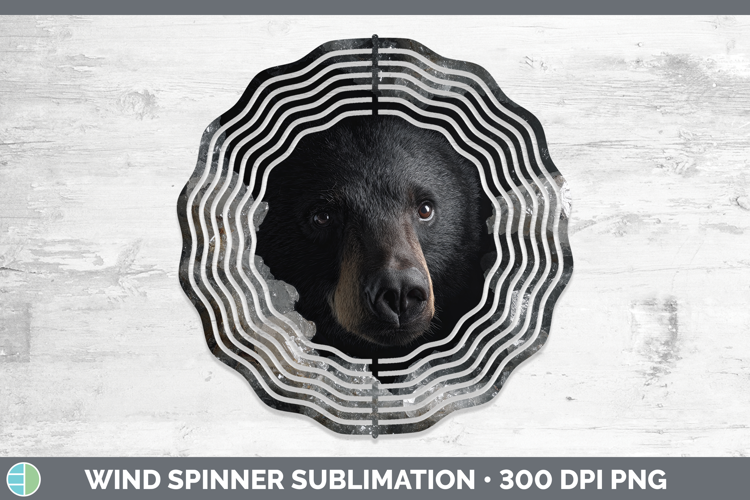 Woodland Geode Black Bear Wind Spinner Sublimation Spinner D