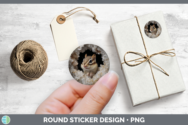 Woodland Geode Chipmunk Stickers | Round Labels Designs