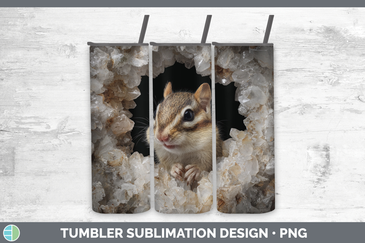 Woodland Geode Chipmunk Tumbler Sublimation 20 oz Skinny Tum