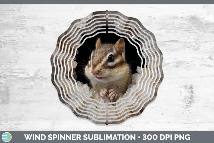 Woodland Geode Chipmunk Wind Spinner Sublimation Spinner Des