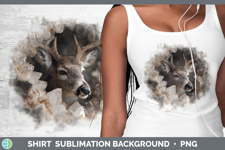 Woodland Geode Deer Shirt Sublimation Background Designs